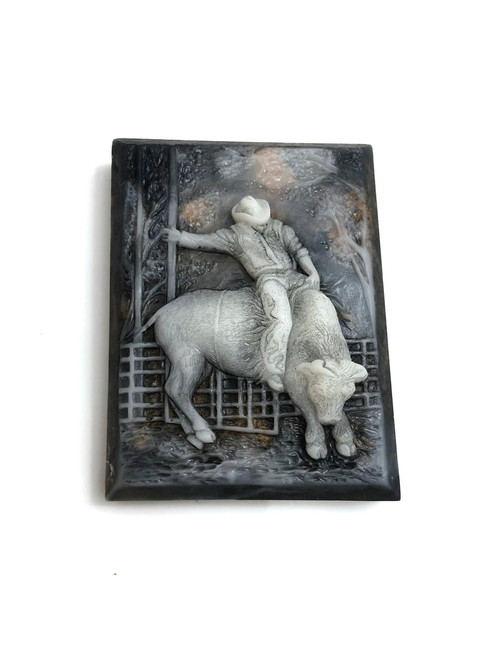 Beach City Boutique Handcrafted Bull Rider Soap bar, perfect for cowboy-themed decor and gifts for him.
