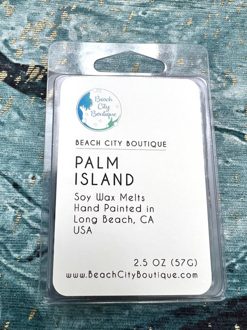 Beach City Boutique PALM ISLAND, Colored Wax Melts, Clamshell, Ready to Ship