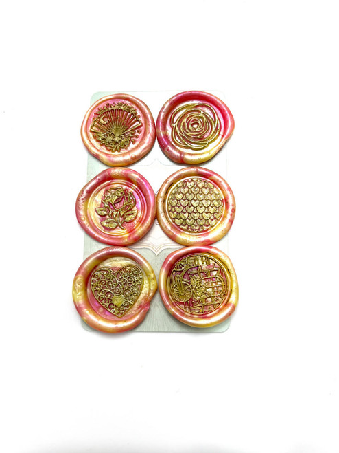 Beach City Boutique Charming Wax Seal Stickers: Featuring Rose, Heart, Bicycle, and Fan Designs - Ready to Ship!