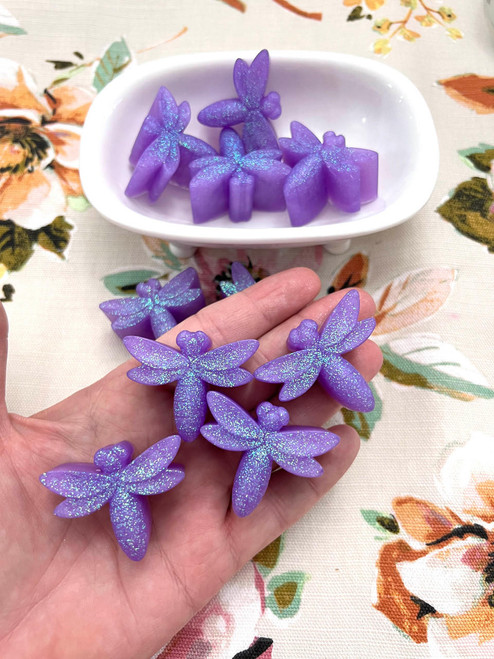 Beach City Boutique Glittering Dragonfly Decorative Soap Embeds – Perfect for Bathroom Decorations, Party Favors, or Bath and Body Creation Toppers 