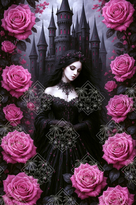 Rose Veil of the Shadowed Castle – Gothic Romance Diamond Art Kit