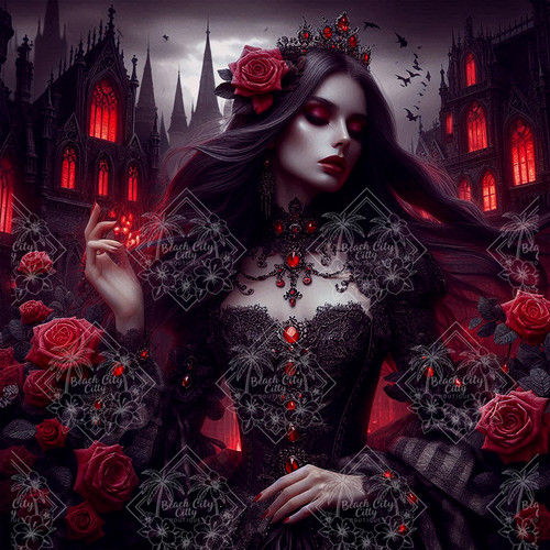 Crimson Thorns and Midnight Majesty – Gothic Castle Diamond Art Kit
