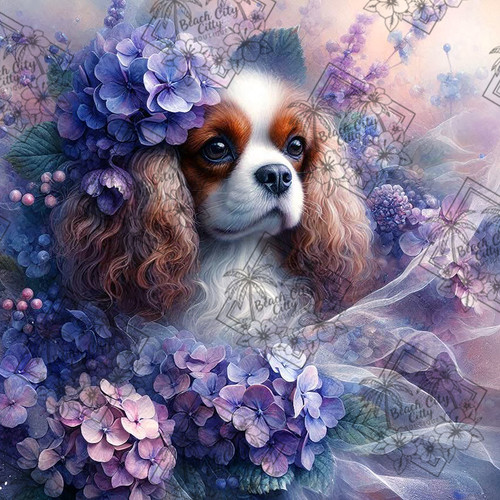 Blossoms and Grace: Cavalier King Charles Spaniel Diamond Art Kit