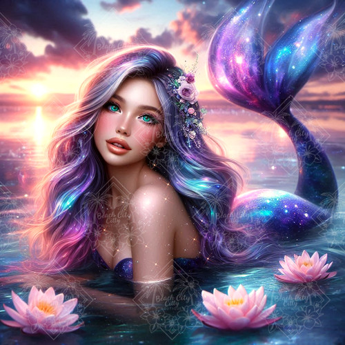 Sunset Galaxy Mermaid – Licensed Art by Dreamy Witch

Capture breathtaking fantasy with this licensed Dreamy Witch diamond painting kit. Featuring a mermaid with a shimmering galaxy tail, radiant pastel hair, and glowing lotus blossoms at sunset, this design shines with celestial beauty.