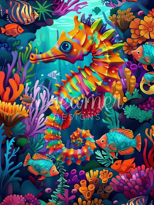 Seahorse Spectrum  Destash Diamond Art Kit – © Jaimes Reyes – Brand New & Unopened