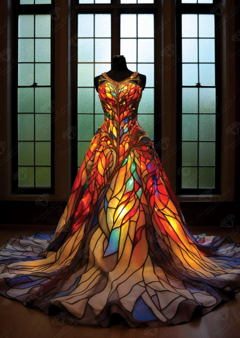 Stained Glass Gown -  Theresa Donahue McManus - Destash Diamond Art Kit –Brand New & Unopened