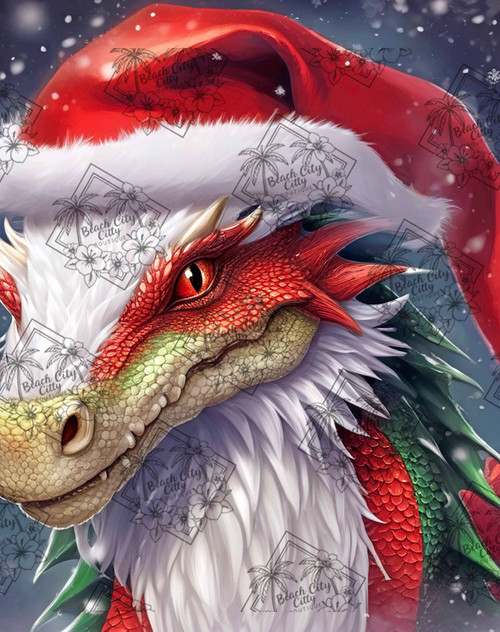 Dragon Spirit diamond painting with Christmas dragon by Natasha Muir