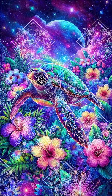 Sea Turtle Galaxy Diamond Art Kit – Made to Order

Immerse yourself in a breathtaking fusion of tropics and starlight with this vibrant diamond art. Graceful sea turtle with glowing, iridescent shells glides through a dreamscape of hibiscus, plumeria, orchids, and lush tropical leaves. Behind is a mesmerizing cosmic backdrop of deep purples and blues sparkles like the night sky, blending the magic of the ocean with the wonder of outer space. This detailed, fantasy-inspired artwork brings together realism, neon fantasy colors, and celestial charm, creating a truly enchanting piece for any space.