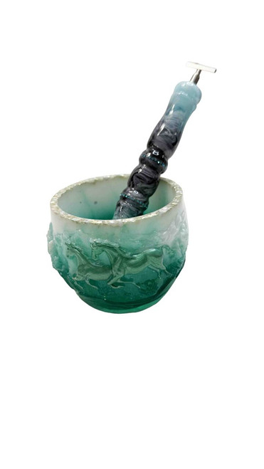 Hand-Painted  Running Horses  Resin Diamond Painting Pen Holders – Handcrafted Organizer for Diamond Art Pens