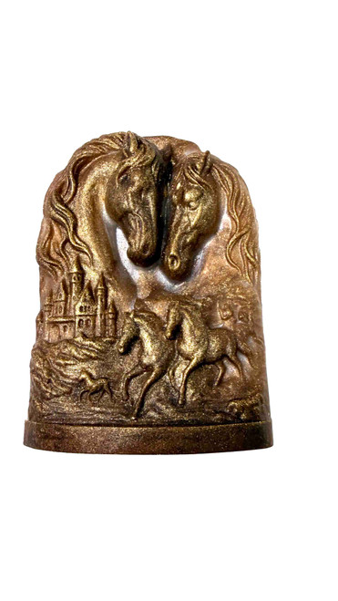 Majestic Horse Relief Soap with sculpted horses in an equestrian relief design, decorative 4 oz horse-themed soap bar
