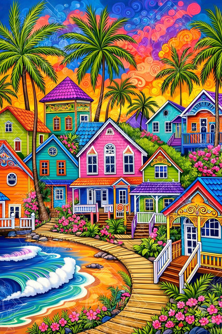 Seaside Surf Dreams ©Cocomarshmallow Art – Licensed Diamond Art