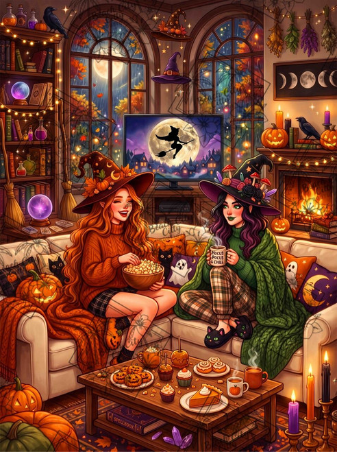 Halloween Movie Night by Dreamy Witch  Hand Render Pre Order 70 x 93 CM
