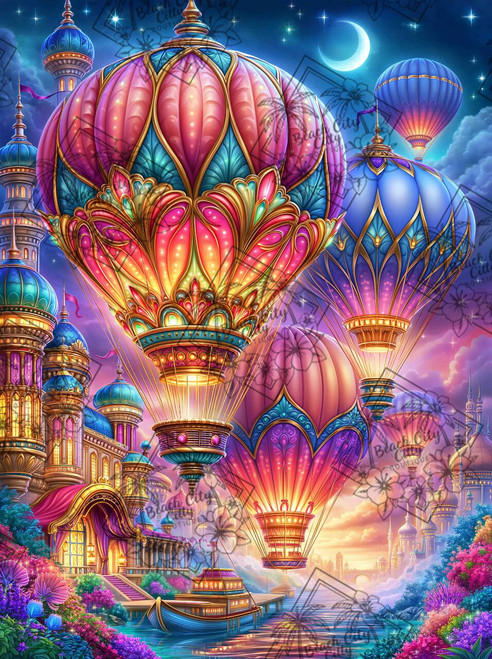 Moonlit Balloon Voyage By Finira Hand Render Pre Order 70 X 93 CM