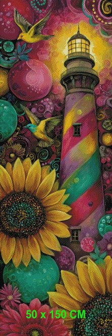 Sunflower Lighthouse Dreams  ©Elly_A.I. - #MegaDrillChallenge2027 Licensed Diamond Art Kit - Made to Order