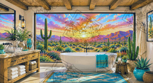 Desert Bathtub Retreat © Kelly Reins - Diamond Art Kit - Made to Order