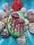 Beach City Boutique Glittery Neon Pink Jellyfish Oval Soap with Lime Green Background 
