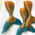 Beach City Boutique 10 Mermaid Tail Soaps Gold & Teal Blue 