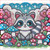 Kawaii Raccoon Kawaii © Kelly Reins  All Mermaid Dust-Diamond Art Kit Made to Order