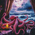 The Pink Octopus of the Gothic Sea Diamond Art Kit  60 x 60 cm