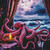 The Pink Octopus of the Gothic Sea Diamond Art Kit  70 x 70 cm