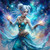 Discover Cosmic Dancer, a stunning celestial fantasy woman dancing among the stars. Perfect for fantasy art lovers and cosmic dreamers.