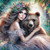 Enchanted forest diamond painting of maiden and bear, fantasy art resin drill kit