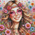 Groovy Muse – The Hippie Chick – Licensed Diamond Art Kit by Dreamy Witch