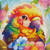 Sunset Parrot Bloom - Diamond Art Kit Made to Order © Natahsa Muir