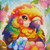 Sunset Parrot Bloom - Diamond Art Kit Made to Order © Natahsa Muir