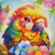 Sunset Parrot Bloom - Diamond Art Kit Made to Order © Natahsa Muir