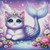 White Mermaid Kitty  – Licensed Diamond Art Kit by Dreamy Witch