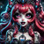 Gothic doll girl with red hair, large eyes, and ornate dark jewelry