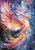 Ethereal phoenix rising through a cosmic sky in glowing watercolor fantasy style by Sakura