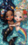Two rainbow-tailed mermaids embracing in shimmering ocean water, celebrating LGBTQ pride and friendship