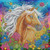 Palomino Horse Radiance © Kelly Reins  100% Hand-Rendered — Made to Order – 70 x 70 CM