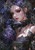 Dark gothic woman with glowing red eyes holding a raven, dramatic fantasy artwork by Sakura, exclusively licensed to Beach City Boutique for diamond art