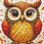 Autumn Owl Glow © Kelly Reins - 40 x 40 CM - Crystal Diamond Painting Kit (Full Drill Round Acrylic Crystals)