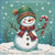 Candy Snowman Cheer © Kelly Reins - 40 x 40 CM - Crystal Diamond Painting Kit (Full Drill Round Acrylic Crystals)
