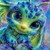 cute fantasy baby dragon creature with shimmering scales and water droplets
