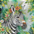 Floral Zebra Beauty  - © Kelly Reins 100% Hand-Rendered — Made to Order – 70 x 70  CM for Use with DP with Sparklers Enhancement Suggestion