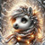 cute fluffy winter pony with glowing lights in its mane wearing a cozy scarf in a snowy scene