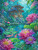 Serene koi pond with lotus flowers and ornate temple surrounded by lush greenery