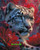 Leopard Bloom Gaze  ©Elly_A.I. - Licensed Diamond Art Kit - Made to Order
