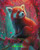 Crimson Panda Glow  ©Elly_A.I. - Licensed Diamond Art Kit - Made to Order