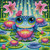 Sweet Lily Frog ©Cocomarshmallow Art  – Licensed Diamond Art Kit - Made to Order