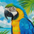 Azure Majestic Macaw ©1000 No Kotoba – Licensed Diamond Art Kit - Made to Order