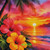 Tropical Twilight ©1000 No Kotoba – Licensed Diamond Art Kit - Made to Order