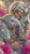 Elly AI girl with white hair embracing baby elephant adorned with turquoise and gold jewelry surrounded by pink roses