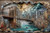 Artistic cityscape featuring the Brooklyn Bridge, dramatic clouds, river reflections, and a detailed skyline.