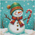 Candy Snowman Cheer © Kelly Reins - 40 x 40 CM - Crystal Diamond Painting Kit